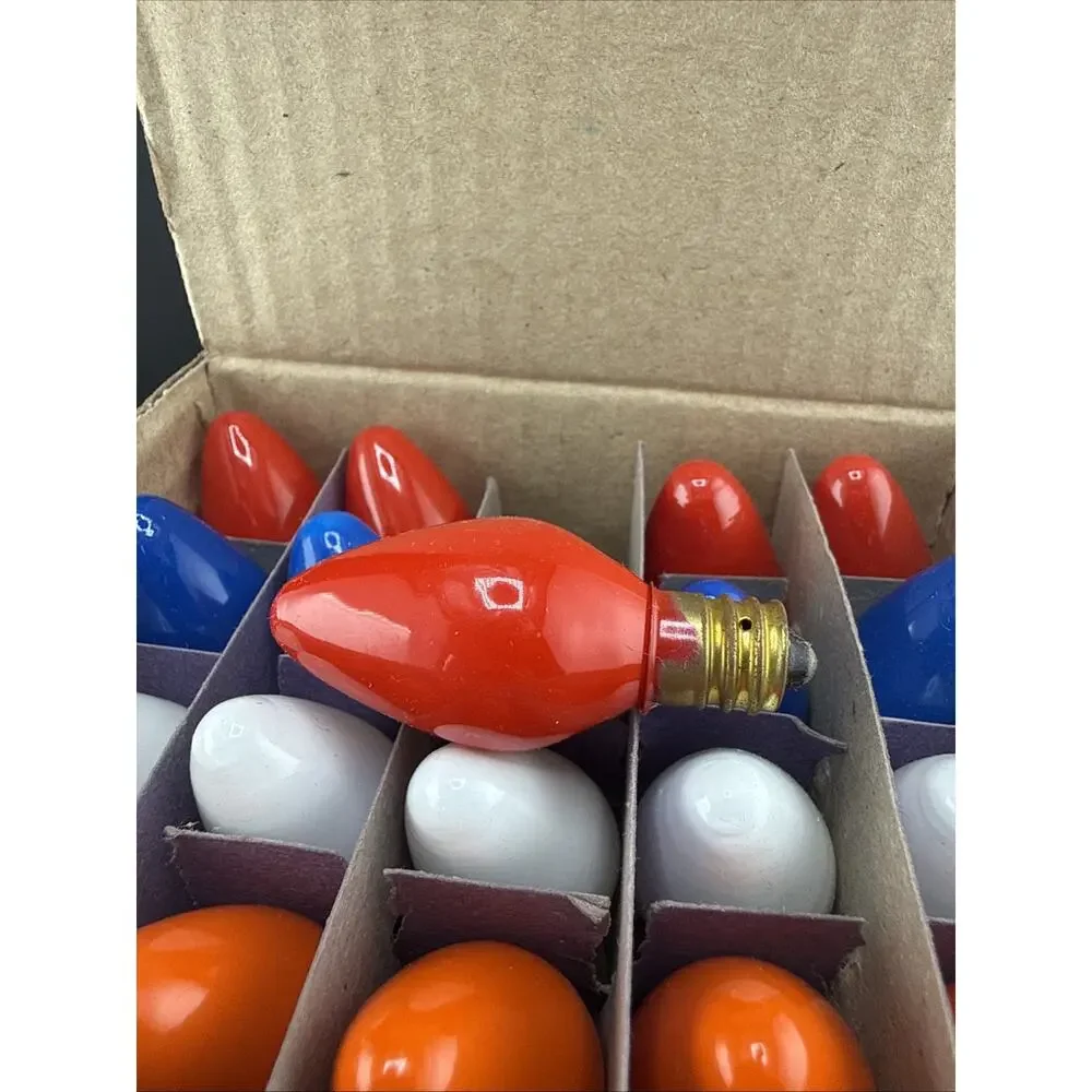 Vintage Liberty Bell C7 Christmas Light Bulbs Box 25 Pcs